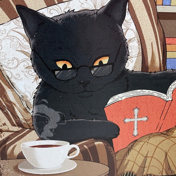 Fun Vintage Look Black Cat Tin Wall Decor - Picture 5 of 6